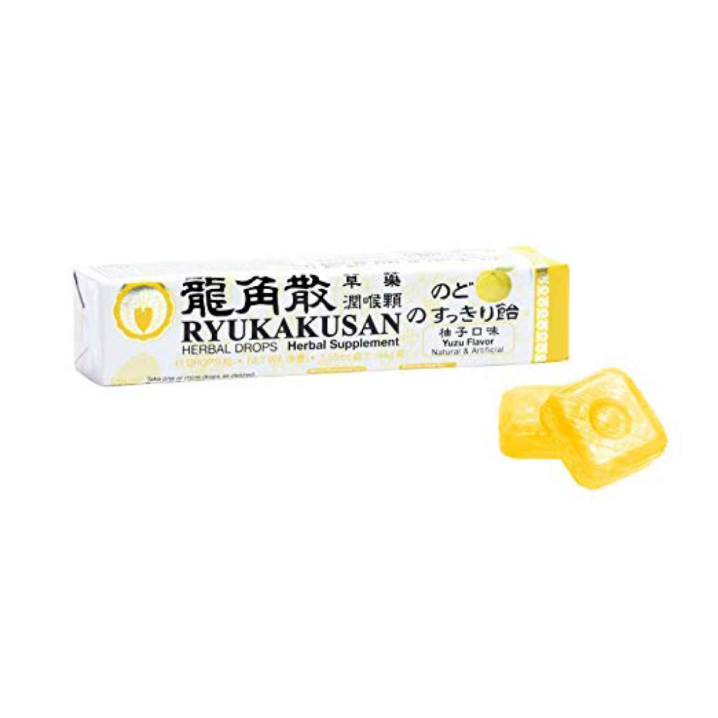 日本龍角散 草藥潤喉糖(柚子口味) 11粒 RYUKAKUSAN Throat Refreshing Herbal Drops White Yuzu Flavor 11 Drops