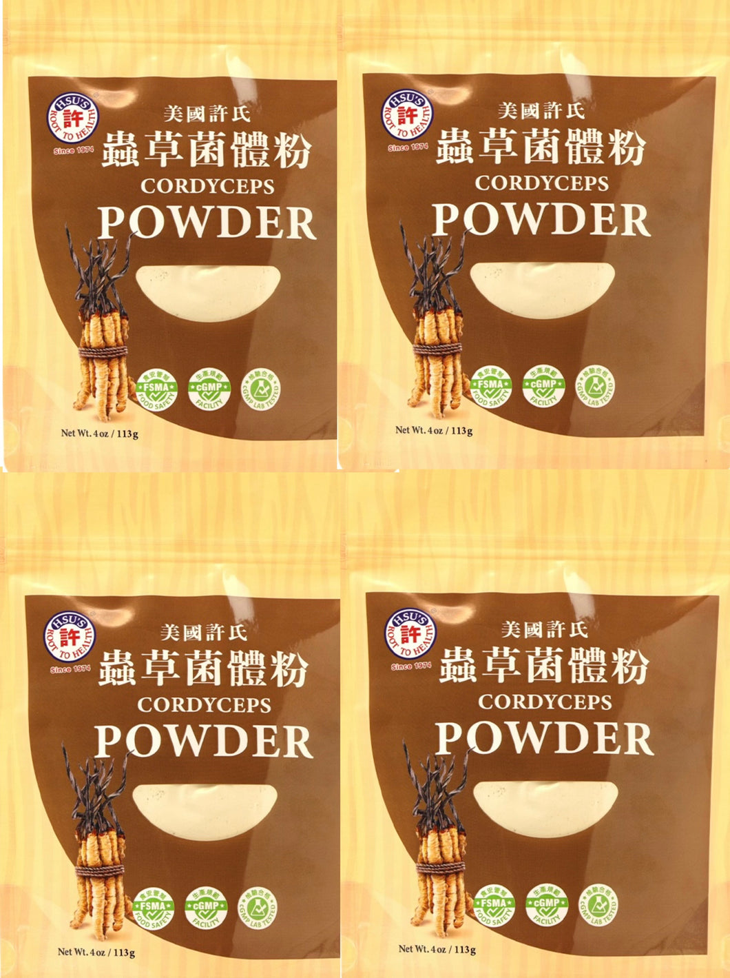 冬蟲夏草菌體粉,Cordyceps Powder, 4oz*4