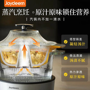 Joydeem電汽鍋 多功能蒸氣鍋 電蒸籠電燉鍋煮鍋 隔水燉盅，2-4人